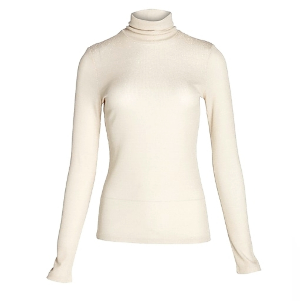 NWT EXPRESS metallic thin ribbed turtleneck